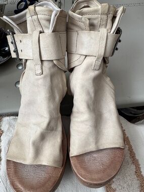 A.S. 98 Beige Open-Toe Wedge Sandals - Women's Comfortable Summer Shoe  size 10